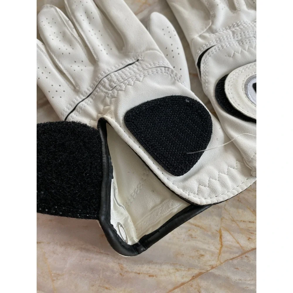 FootJoy Womens White Golf Gloves Pair Hook and Loop Logo Breathable Perforated
